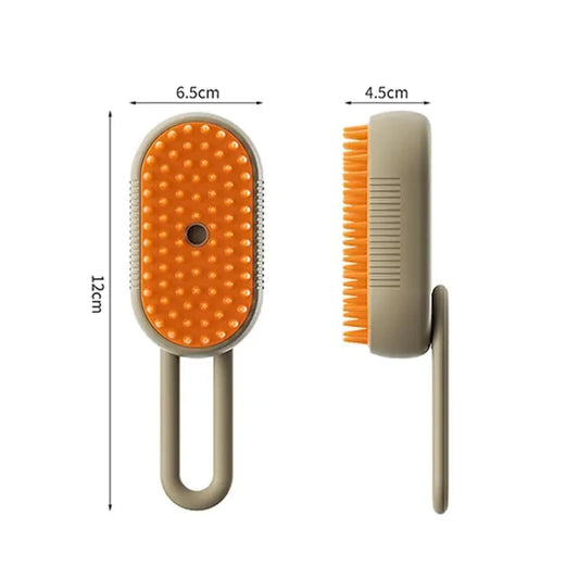3-in-1 Electric Pet Grooming Brush with One-Click Spray, 84 Soft Massage Bristles & 360° Rotating Handle
