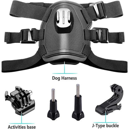 Adjustable Soft Chest Harness Mount for GoPro 12/11/10/9, DJI OSMO, and Insta360 - Suitable for Pets 7-45Kg