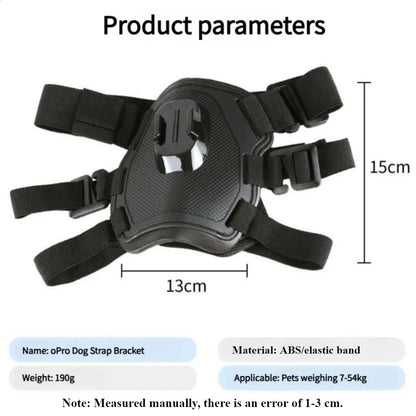 Adjustable Soft Chest Harness Mount for GoPro 12/11/10/9, DJI OSMO, and Insta360 - Suitable for Pets 7-45Kg
