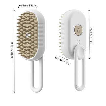 3-in-1 Electric Pet Grooming Brush with One-Click Spray, 84 Soft Massage Bristles & 360° Rotating Handle
