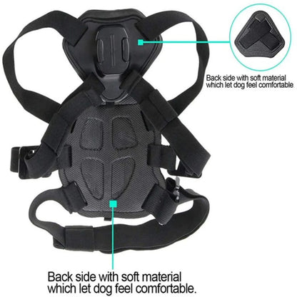 Adjustable Soft Chest Harness Mount for GoPro 12/11/10/9, DJI OSMO, and Insta360 - Suitable for Pets 7-45Kg