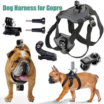 Adjustable Soft Chest Harness Mount for GoPro 12/11/10/9, DJI OSMO, and Insta360 - Suitable for Pets 7-45Kg