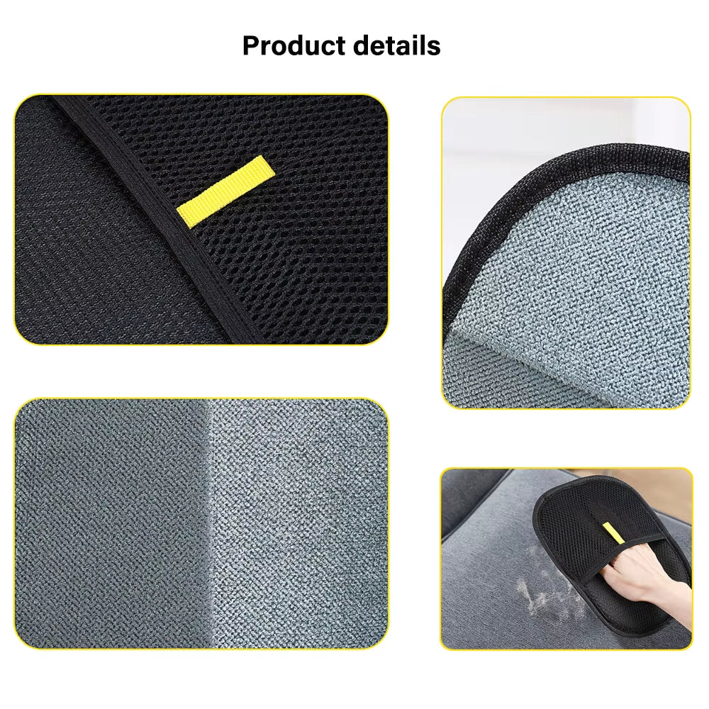 Reusable Double-Sided Pet Hair Remover Glove with Bidirectional Bristle Design for Clothes, Carpets & Furniture